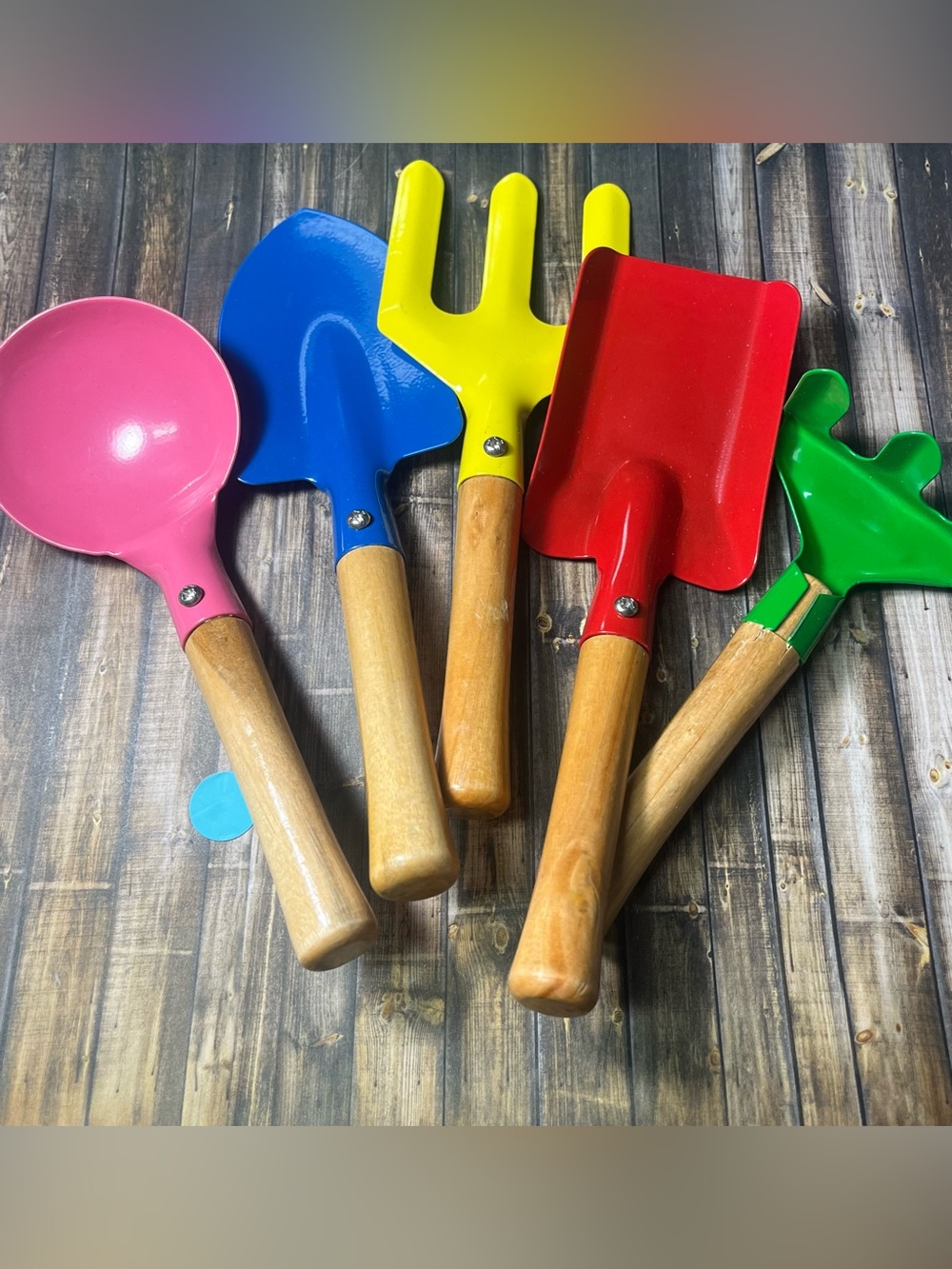 Metal Gardening Set Toddler Tools Handle, Beach Sand Toys for Outside Toys